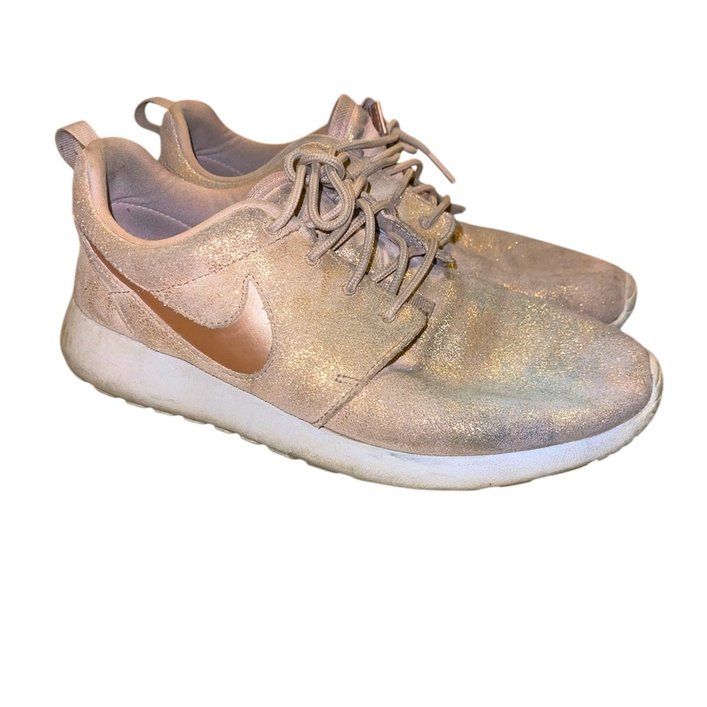 Nike Roshe One Rose Gold Glitter Sneakers Sz Women’s 8